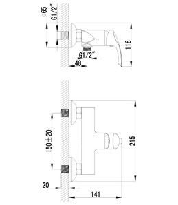 Смеситель для душа, с аксессуарами, хром, 35 картридж Lemark LM1103C