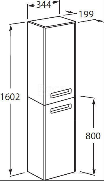 Шкаф-колонна Roca The Gap L 34х160 см, подвесной, белый глянец ZRU9302884