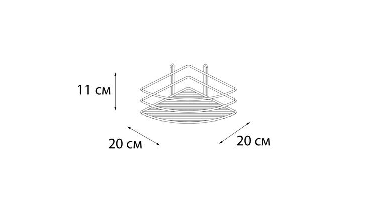 Полка угловая Fixsen Peny 20х20 см, черная FX-710B-1